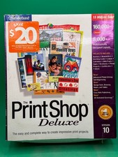 Broderbund The Print Shop Deluxe Version 10 PC CD-ROM w/ Box & Discs TC picture