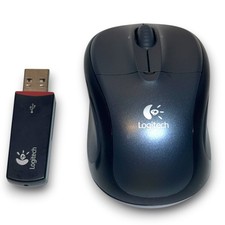 Logitech V220 M-RBS136 Travel Wireless Optical Mouse in Grey w/ USB Receiver picture