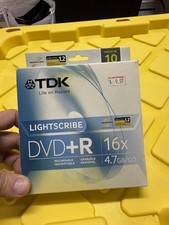TDK Lightscribe DVD+R 4.7GB 16X Blank Discs 10 Pack Spindle New Sealed picture