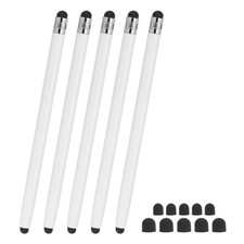 5 Pcs Stylus Pens for Touch Screens, 2 in 1 Universal Capacitive Stylus, White picture