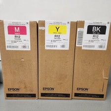 Epson T879 R12 Ink Supply BK Y M Lot 3 WF-R4640 R5190 R5690 NEW picture