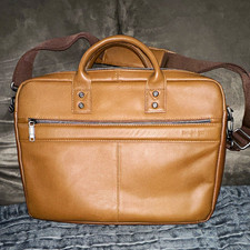Samsonite 15in Laptop Briefcase Brown Leather Padded Solid Universal picture