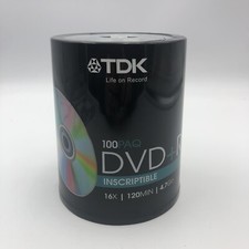 💥New TDK 100 Pack DVD+R 4.7GB💥 Recordable and Inscriptible💥New In Packaging picture