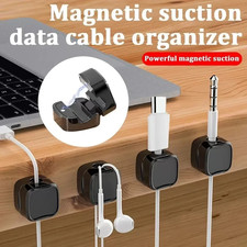 Magnetic Cable Clips 360° Rotating Wire Organizer Self Adhesive Under Desk picture
