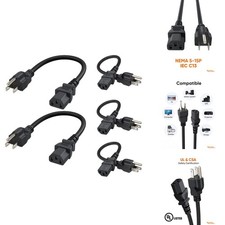 CableCreation 5-Pack 1FT Power Cord NEMA 5-15P to IEC320C13 picture
