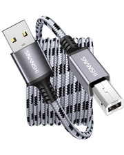 SNANSHI USB Printer Cable 6ft, Nylon Braided High Speed 2.0 6FT, Grey  picture