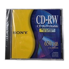 Sony CD-RW ReWritable 650 MB Multi Speed 1X 2X 4X New Sealed picture