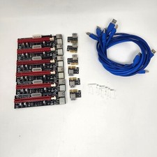 Ubit 6 Pack Latest PCI E GPU Riser Express Cable 16X to 1X 6Pin MOLEX SATA picture