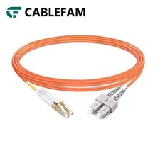 [2pcs] 1M‑10M LC UPC to SC UPC Duplex OM2 LSZH Multimode Fiber Patch Cord LAN picture