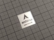 5 x Silver & Black Arch Linux Stickers For The Computer Case picture