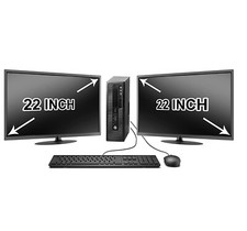 hp Desktop PC Computer Quad Core 8GB DUAL 22 LCD Monitor WIFI Windows 10 Pro picture