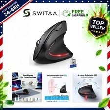 TECKNET Ergonomic Vertical Mouse 4800 DPI Wireless Bluetooth 3-Device picture