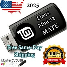 Linux Mint 22 MATE Edition - Bootable Live USB - 64-bit | Fast Same Day Shipping picture