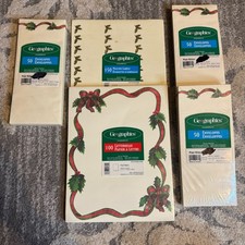 Lot Geo-graphics Holiday Decorations 100 Sheets Paper, 150 Labels & Envelopes picture
