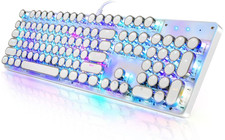 Teclado mecánico retro RGB 104 teclas, estilo máquina de escribir, azul, Nuevo picture