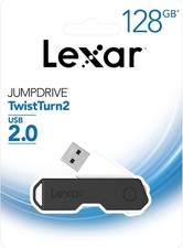 (2)  Lexar JumpDrive TwistTurn2 128GB USB 2.0 Flash Drive, Black picture