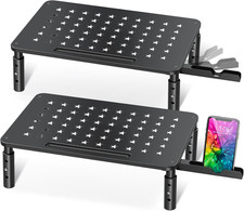 2 Pack Monitor Stand , 3 Height Adjustable Stand with Star Mesh | picture