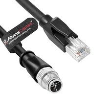 3.2ft 1M M12 8Pin Male To RJ45 Shielded Ethernet Cable X Coded Cat6a Wire picture