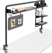 Black Clamp-on 50 inch Desktop Shelving System DESK-SHELF55A Raised Accessory picture
