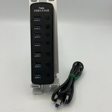 7 Port USB 3.0 Hub Block RGB Color Ring Individual On/off Buttons W/USB CORD picture