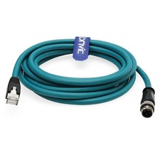 M12 4 Position DCoded Male To RJ45 High Flex Cat5e Shielded Cable 3M Blue picture