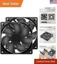 12V DC 120mm 120x120x25mm Cooling Fan 2Pin 2Wire 1600RPM 2-Pack picture