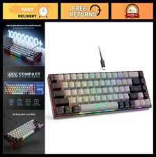 65% Wired Backlit Mini Gaming Keyboard, Ultra-Compact 68 Keys, Anti-Ghosting for picture