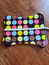 BYO Colorful Polka Dot Brown Neoprene Laptop Sleeve picture
