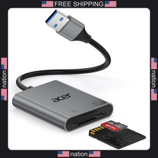 Acer SD Card Reader, USB A 3.0 to Micro Memory Card Reader, Aluminum Dual Slot picture