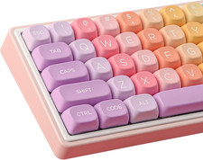 MOA Profile Keycaps,Pbt Cute Rainbow Candy Keycaps 126 Keys picture