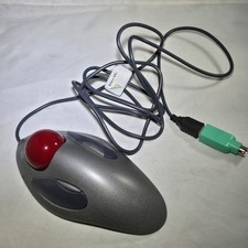 Logitech T-BC21 USB Wired Optical Trackman Red Marble Mouse Trackball Tested picture