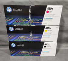 Genuine HP 410A Toner Cartridge Lot of 3 (Black/Magenta/Yellow EXP 2017, 2019 picture