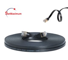 CAT7 Ultra Slim Flat SFTP Ethernet Patch Cable 10Gbps LAN Network Cord Black Lot picture