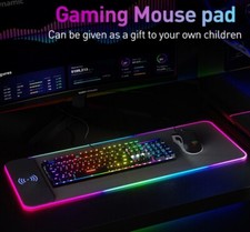 Wireless Charging RGB Gaming Mouse Pad 15W LED 800x300mm 14 Modes Non-Slip picture