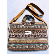 Dachee Laptop Messenger Bag Womens 15.6 Inch Brown Boho Floral Tapestry Canvas picture