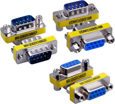 6-Pack 9Pin RS232 Serial Cable DB9 Male to Male/Female to Female Mini Gender Cha picture