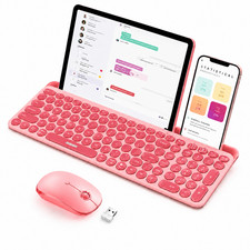 Seenda CBD2 Bluetooth Keyboard Mouse Combo for iPad 2.4G Dual Mode Coral Pink picture