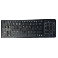 Gigaware Wireless Keyboard Ultra Compact Dongle Full Size Slim Black Numeric Pad picture