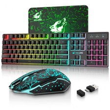 ZIYOULANG T3 Rechargeable 2.4G Wireless Gaming Keyboard Mouse Set RGB For PC Mac picture