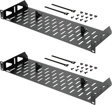 1U Rack Shelf,19 inch Rack Shelf 6 inch Depth,Rack Mount Shelf with Anti-Slip St picture