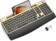 Ergonomic Wireless Keyboard with Wrist Rest /Tablet HolderWindows & Mac OS 2.... picture