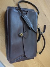Jack Georges Mahogany Leather Briefcase Laptop Tablet Shoulder Tote Bag Attache picture
