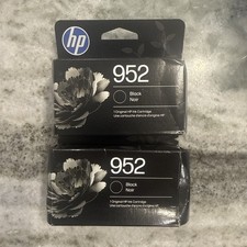 Lot Of (2) Genuine HP 952 Black Ink Cartridge F6U15AN  EXP  11/2027+ picture