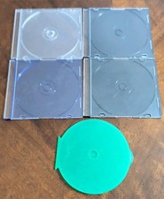 Standard Jewel Case for CD, Clear and Black Plastic, Empty Single Cases, Lot: 5 picture