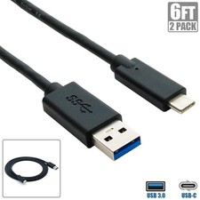 2x 6FT USB-C Type C to USB 3.0 Type A Cable Cord PC Smartphone Laptop MacBook picture