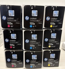 HP 125A Original Toner Set Magenta CB543A Cyan CB541A Yellow CB542A (3 of each) picture