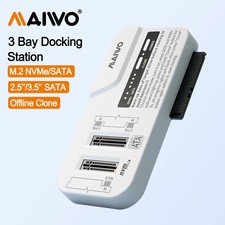 MAIWO 3-Bay M.2 NVMe/SATA HDD SSD Enclosure Offline Clone USB-C 10Gbps Dock picture