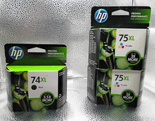 HP Genuine/Original 1x 74XL Black & 2x 75XL Tri-Color Inkjet expired 2013 picture
