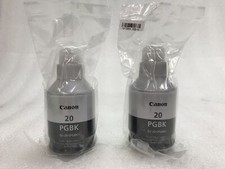 Lot of 2 Genuine OEM Canon GI-20 PGBK Black Ink Refill Bottle 170ml NO BOX picture