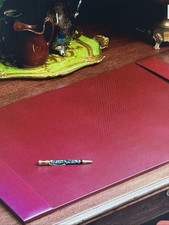 Burgandy Dacasso Bonded Pad, Side Rails Leather Desk Blotter for Writing 30 x 18 picture